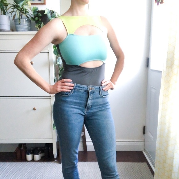 𝅺Handmade cutout neon bodysuit - Picture 6 of 7